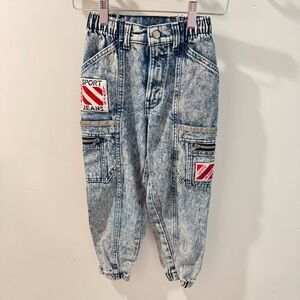 Vintage 90s Little Levi’s Sport Acid Wash Denim Joggers Size 7